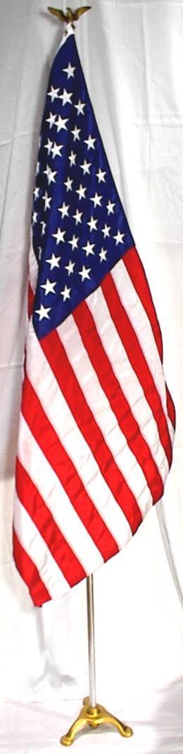 american flag mounted set for stage court room altar office parade american flag office