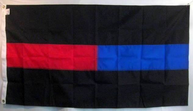 Thin Blue Line Red Line Flag