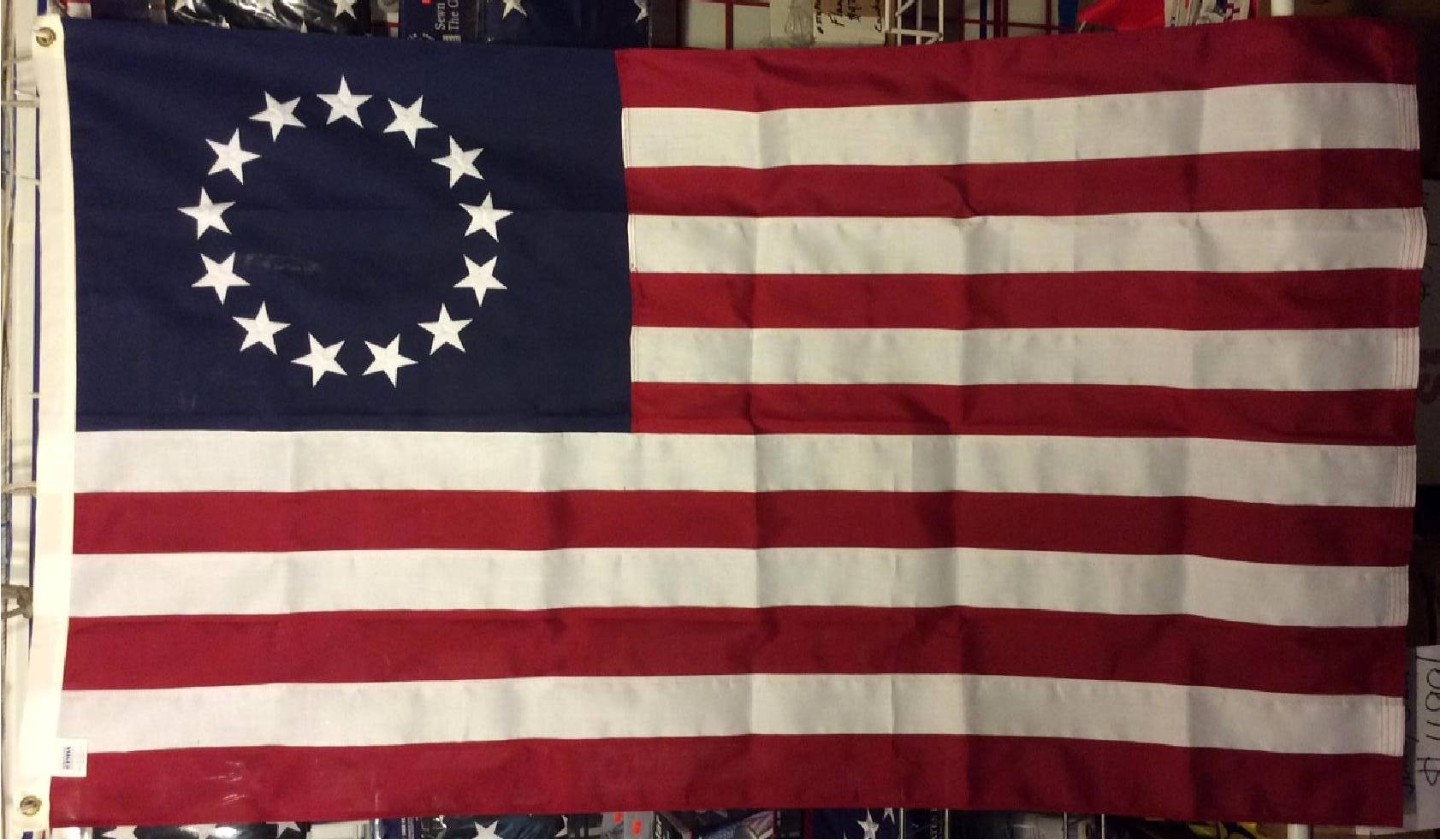 Made in USA 1st Stars & Stripes 3x5' Betsy Ross All- Weather Nylon Outdoor Flag 