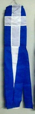 blue and white windsock