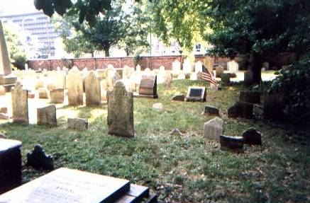 Hopkinson's unmarked grave in Christ Church Burial Ground in Philadelphia