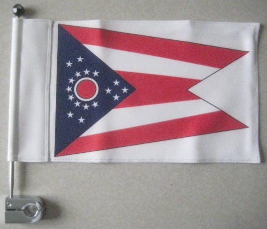 12x18 12"x18" Wholesale Combo USA Police Blue & Ohio State Stick Flag 