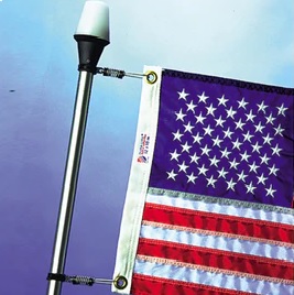 Flag clips for boat stern light