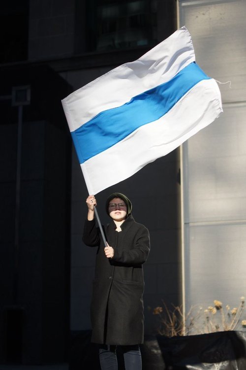 White Blue White Free Russia Flag
